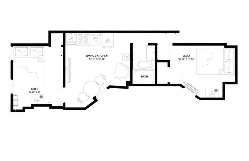 Private room with shared bathroom in Midtown – Furnished, photo 4