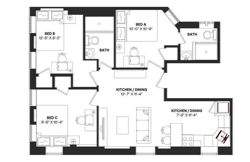 Private room with shared bathroom in Upper West Side – Furnished, photo 5